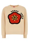 Kenzo Cotton Crew Neck Sweatshirt With Graphic Print In Orange