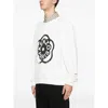 Kenzo Floral-logo Print Sweatshirt In White