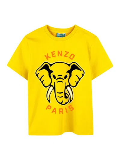 Kenzo Kids Elephant T-shirt In Yellow