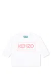 Kenzo Ivory T-shirt For Baby Girl With Logo In Avorio