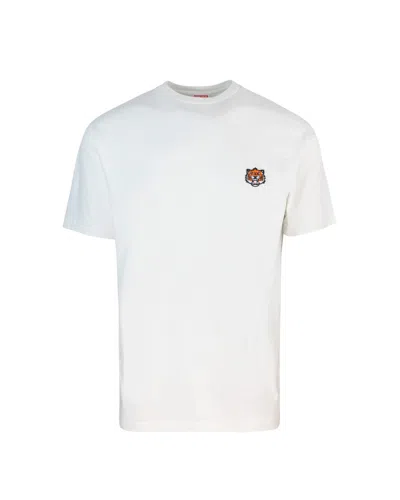 KENZO WHITE T-SHIRT WITH EMBROIDERY