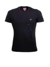 Kenzo 'boke Flower 2,0' Black Crewneck T-shirt With Logo Patch On The Front And Logo Lettering On The Rear In Black