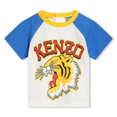 Kenzo Babies' T-shirt Con Logo In Cream