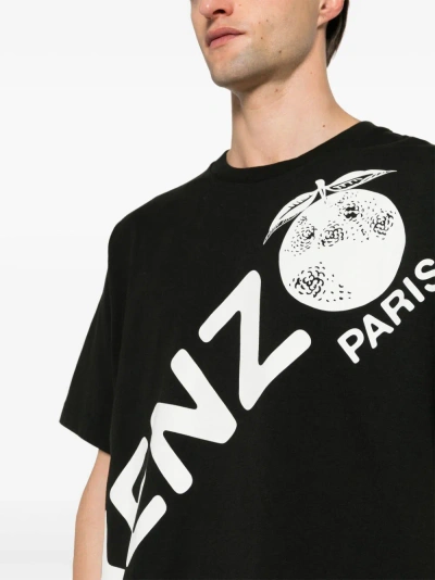 Kenzo T-shirt Con Stampa In Black