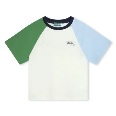 Kenzo Kids' T-shirt Con Stampa In Cream