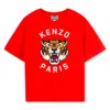 Kenzo Tiger Head-print T-shirt In Red