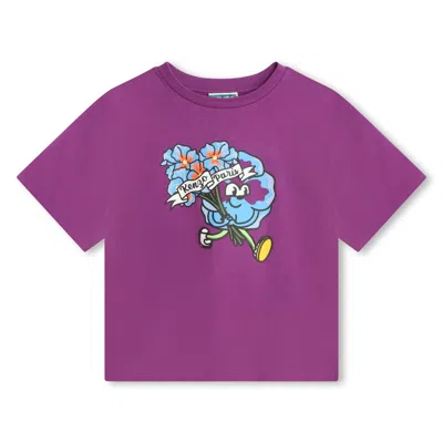 Kenzo Kids' T-shirt Con Stampa In Violet