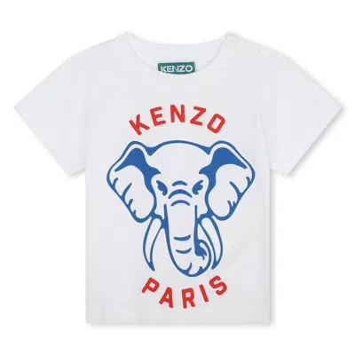 Kenzo Babies' T-shirt Con Stampa In White