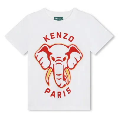 Kenzo Kids' T-shirt Con Stampa In White