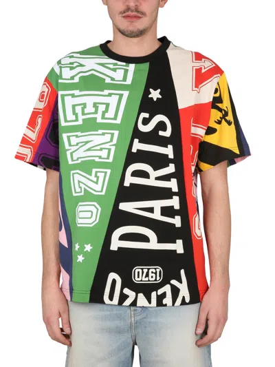 Kenzo Flags Classic Long Sleeve T-shirt In Multicolore
