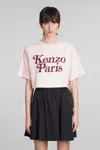 KENZO T-SHIRT IN ROSE-PINK COTTON