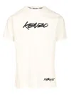 Kenzo Black Cotton T-shirt With Embroidered Tiger Logo In White