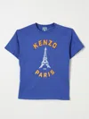 KENZO T-SHIRT KENZO KIDS KIDS COLOR BLUE,F98192009