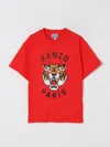 Kenzo Tiger Head-print T-shirt In Red
