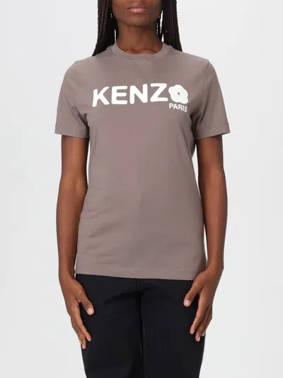KENZO T-SHIRT KENZO WOMAN COLOR BROWN,H22379032
