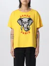 Kenzo Elephant Print T-shirt In Yellow