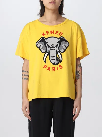 KENZO T-SHIRT KENZO WOMAN COLOR YELLOW,379995003