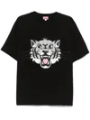Kenzo Black T-shirt With Happy Tiger Print On The Front In Black  