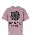 Kenzo Boke Flower Embroidered Oversized Cotton T-shirt Clothing In Nude