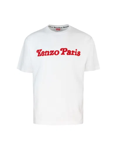 Kenzo T Shirt Oversize Bianca Con Stampa In White