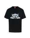 Kenzo Black Oversized T-shirt With Print In 99j