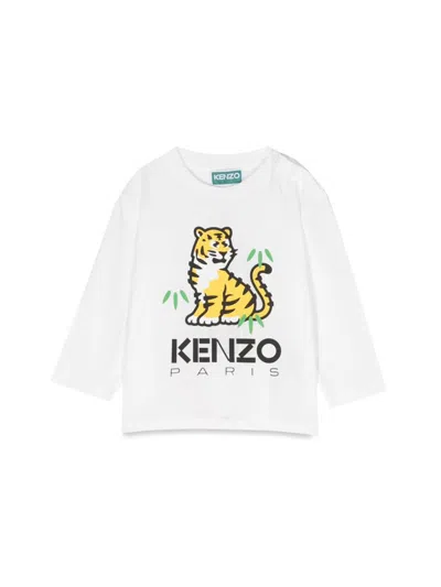 Kenzo Kids' T-shirt Tiger In Ivory