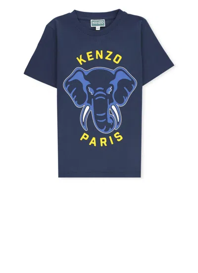 Kenzo Kids' T-shirt With Logo In Blue