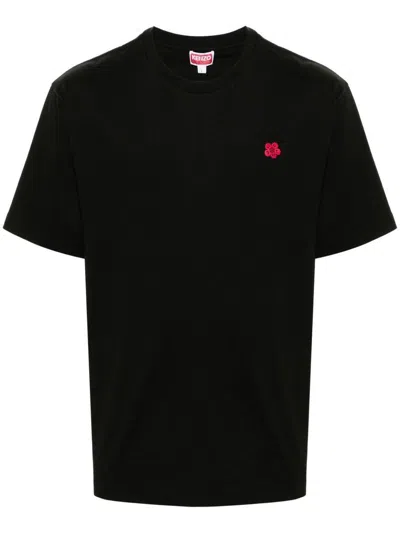 Kenzo T-shirt With Boke Flower Application In Black