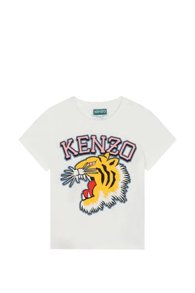 Kenzo Kids' T-shirt With Print In White