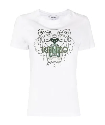 Kenzo T-shirt With Round Neck And Short Sleeves In White