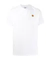 Kenzo White Crewneck T-shirt With Logo Patch On The Front In Cotton Man In White
