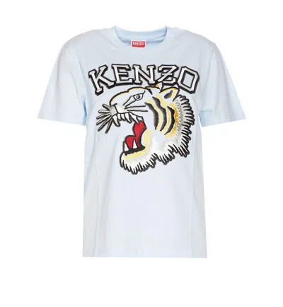 KENZO T-SHIRT WITH TIGER EMBROIDERY