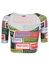 Kenzo All-over Logo Printed Crewneck Crop Top