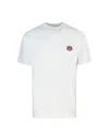 Kenzo White Crewneck T-shirt With Logo Patch On The Front In Cotton Man
