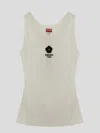 Kenzo Ribbed Knit Tank Top With Spaghetti Straps