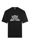 Kenzo Black Oversized T-shirt With Print In Black