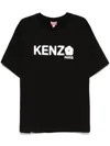 Kenzo Black T-shirt In Cotton With White Logo Printed In Black