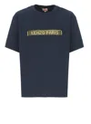 Kenzo Graphic Print Short Sleeve Cotton T-shirt In Blue