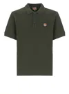 Kenzo Polo Shirt With Happy Tiger Embroidery In Green