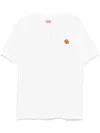 Kenzo Crew Neck Floral Patch Short Sleeves In White