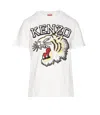 Kenzo Light Blue Cotton Tiger T-shirt In White