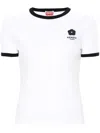 Kenzo Stretch Cotton T-shirt With Logo Print In White