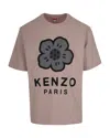 Kenzo Boke Flower Embroidered Oversized Cotton T-shirt Clothing In Pink