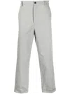 Kenzo Tailored Grey Chinos With Streamlined Silhouette In Gray
