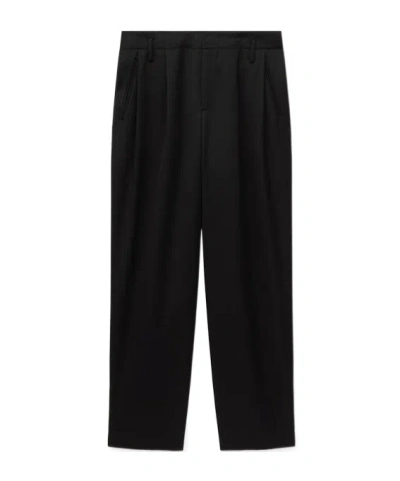 Kenzo Tailored Pleated Loose Pants In Wool And Silk In Black