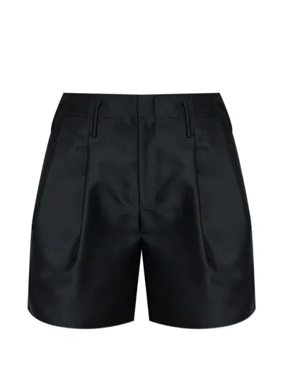 Kenzo Tailored Short In Virgin Wool And Silk In Black