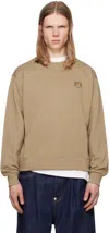 Kenzo 'joyful Tiger' Cotton Sweatshirt In Tan