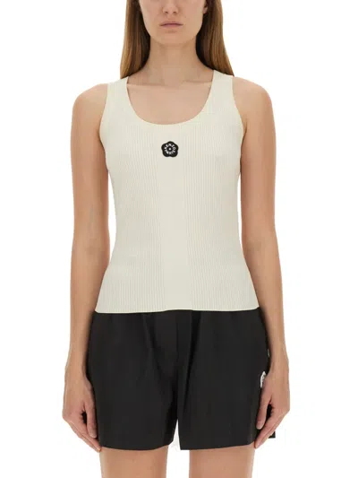 Kenzo Stretch-cotton Tank Top In White