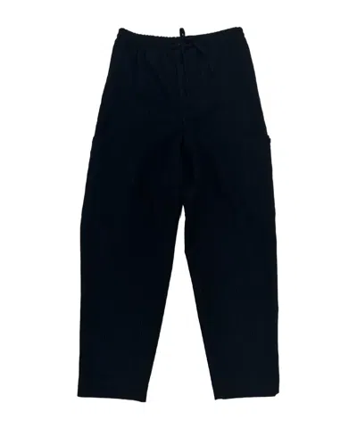 Kenzo Tapered Pinstripe Cargo Trousers In Black
