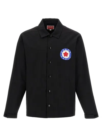 Kenzo Target Logo-stamp Shirt Jacket In Noir